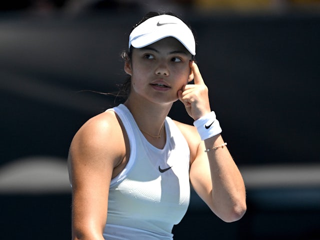 Emma Raducanu reacts at the Australian Open on January 14, 2025 Emma Raducanu reacts at the Australian Open on January 14, 2025