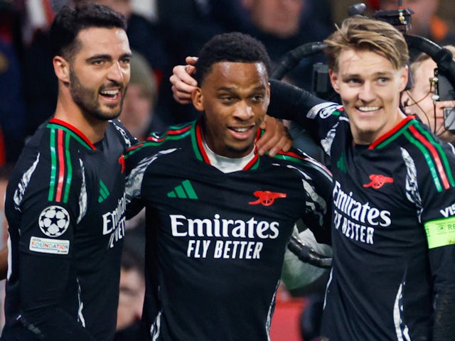 Arsenal's Jurrien Timber, Martin Odegaard and Mikel Merino pictured on March 4, 2025 Arsenal's Jurrien Timber, Martin Odegaard and Mikel Merino pictured on March 4, 2025