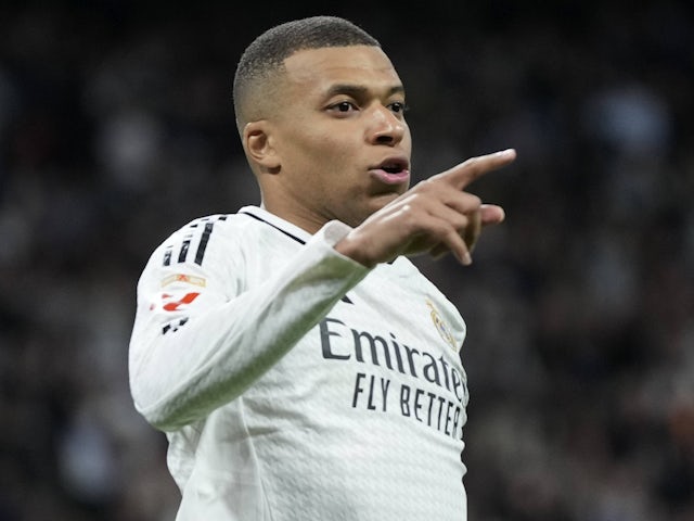 Real Madrid attacker Kylian Mbappe on March 29, 2025