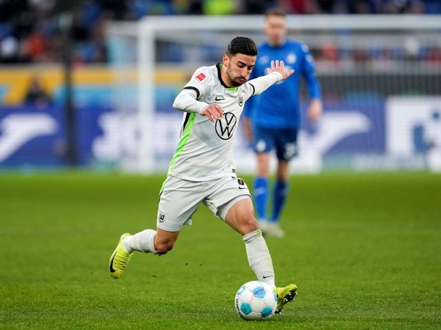 Mohamed El Amine Amoura of Wolfsburg during his team's match against Hoffenheim, on January 11, 2025