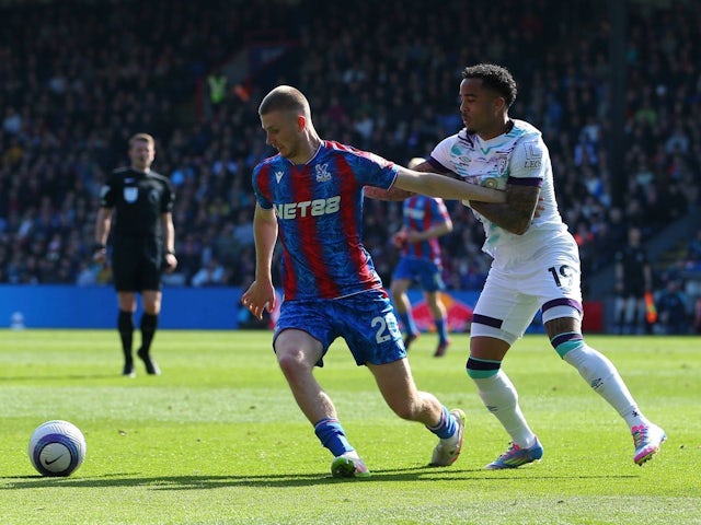 Adam Wharton of Crystal Palace during his side's match against Bournemouth, on April 19, 2025
