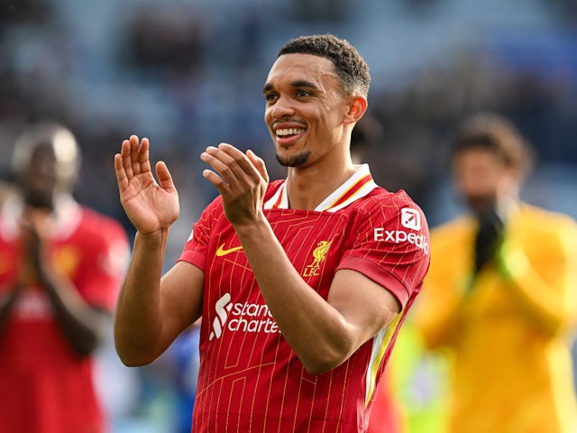 Trent Alexander-Arnold of Liverpool applauds the fans on April 20, 2025 Trent Alexander-Arnold of Liverpool applauds the fans on April 20, 2025