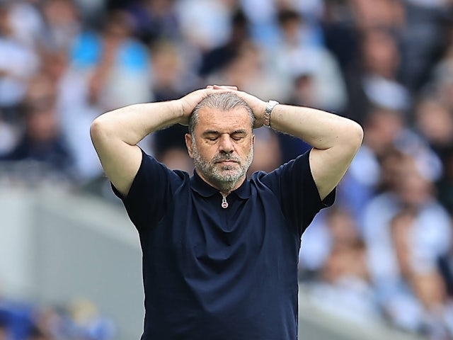 Tottenham Hotspur manager Ange Postecoglou reacts on May 25, 2025