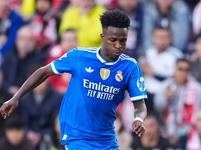 Vinicius Junior of Real Madrid during his side's match against Rayo Vallecano, on November 9, 2025