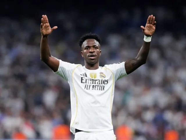 Vinicius Junior celebrates for Real Madrid on October 4, 2025